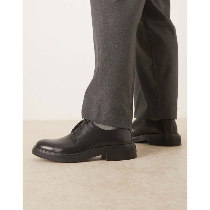 Calvin Klein leather lace up loafers in black