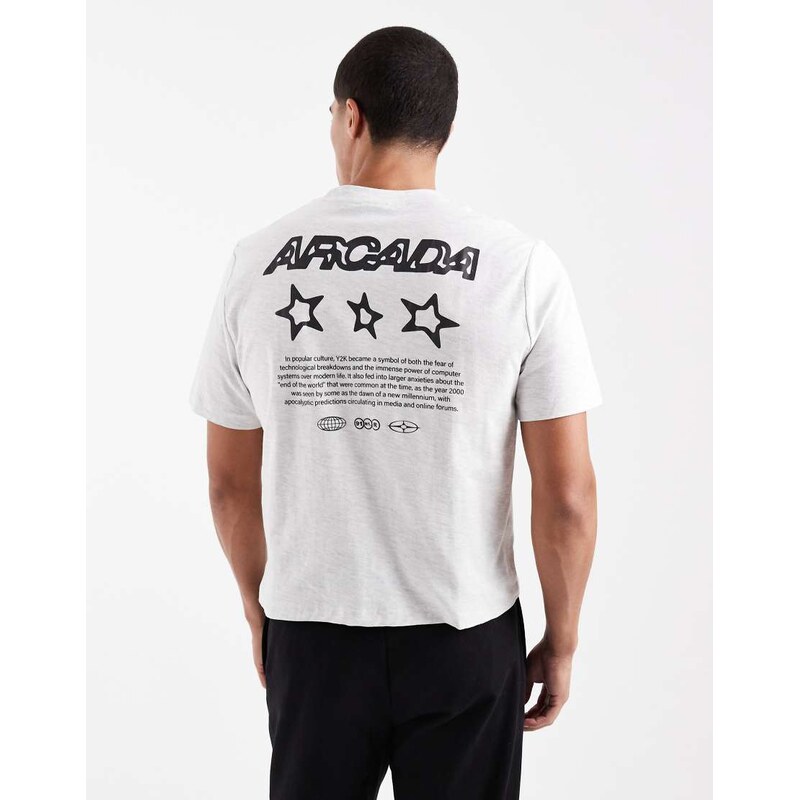 Cotton on cropped fit graphic t-shirt in white marle