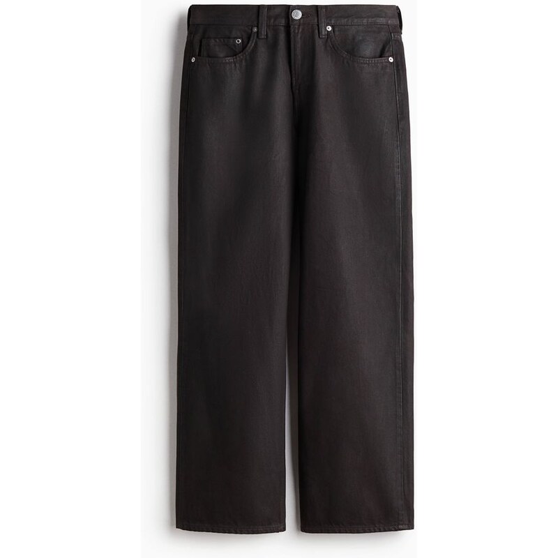 H&M - Straight Relaxed Jeans - Tmavě Hnědá