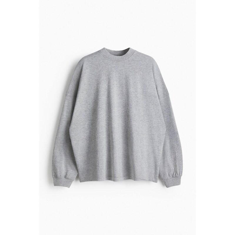 H&M - Tops kulatým výstřihem - šedá 108373688
