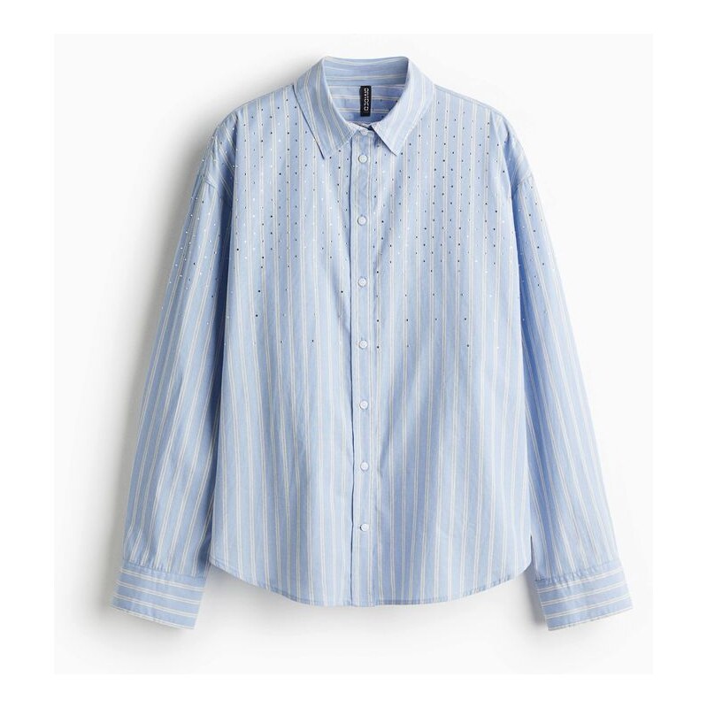 H&M - Oversized bavlněná košile - modrá 108729764