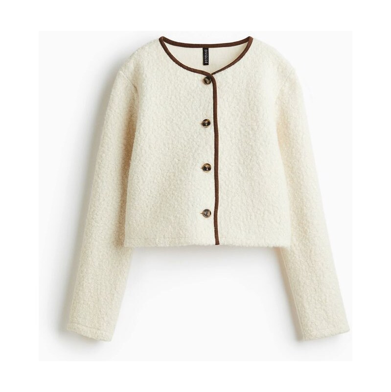 H&M - Plyšový kardigan - béžová 108915627