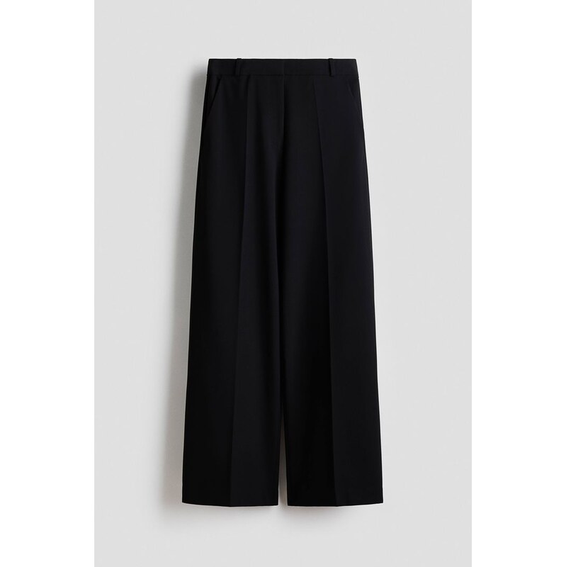 H&M - Široké elegantní kalhoty Wrinkle-resistant - černá 109278292