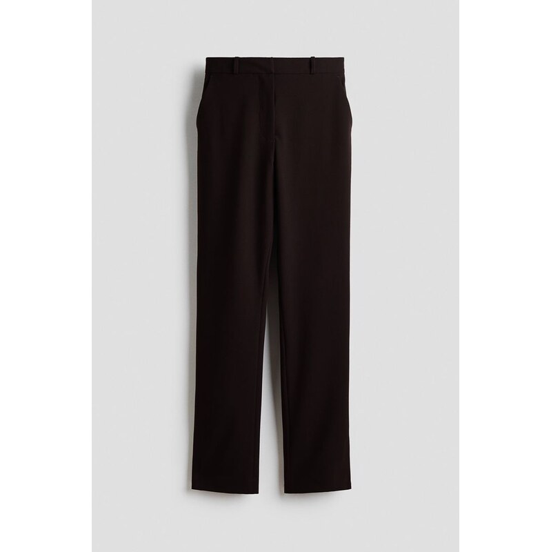 H&M - Elegantní kalhoty Slim Fit Wrinkle-resistant - hnědá 109278323