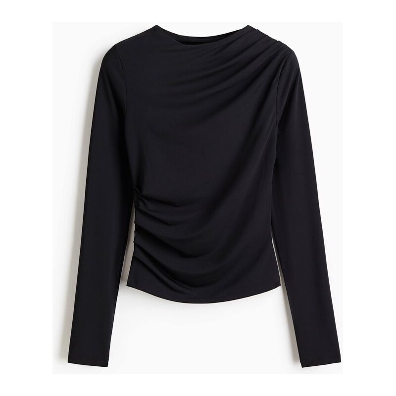 H&M - Řasený top - Černá