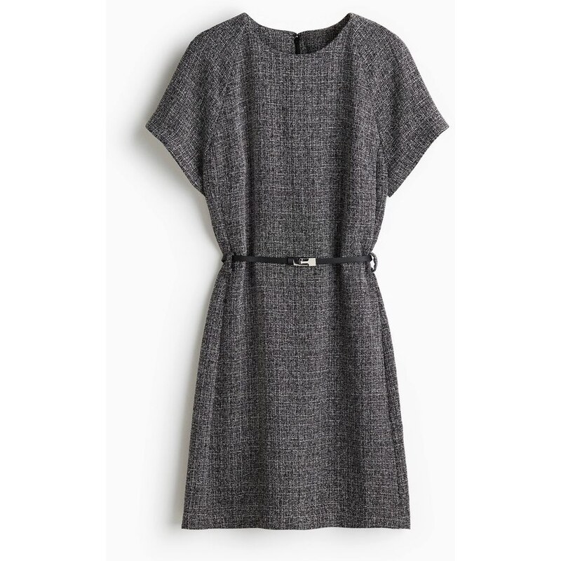 H&M - Šatys páskem - Černý Melír