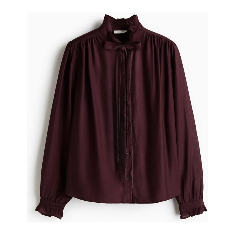 H&M - Halenkas mašlí u krku - červená 109429725