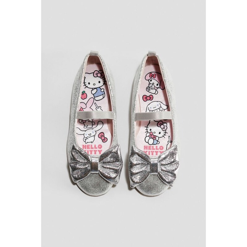H&M - Balerínkys třpytivou mašlí - stříbrná 109429726