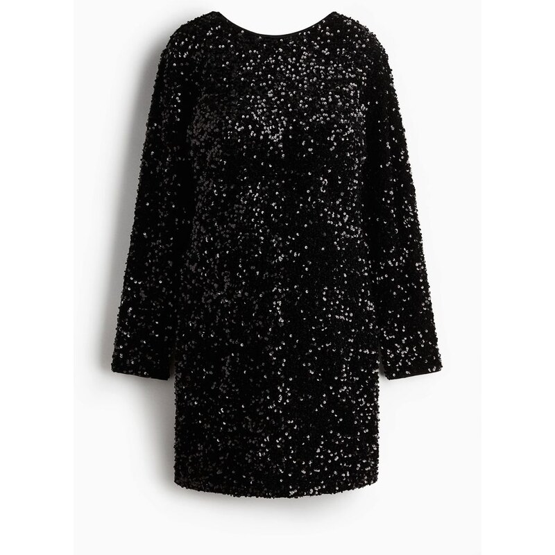 H&M - MAMA Flitrové šaty - Černá