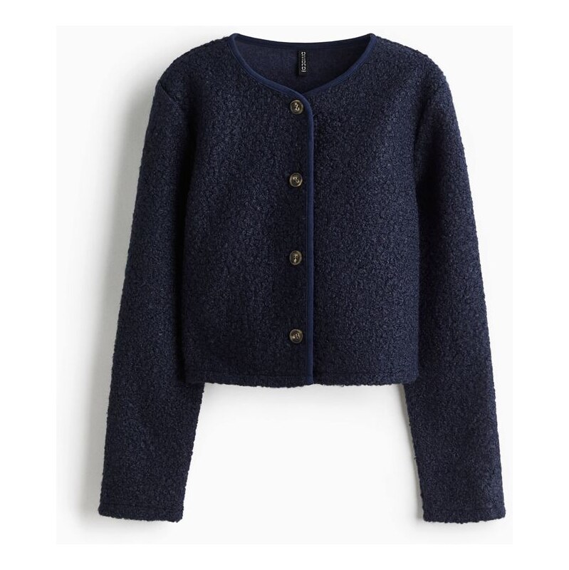 H&M - Plyšový kardigan - modrá 109586151