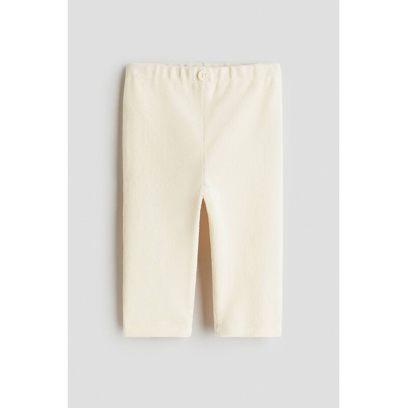 H&M - Legíny z žebrovaného veluru - Světle Béžová