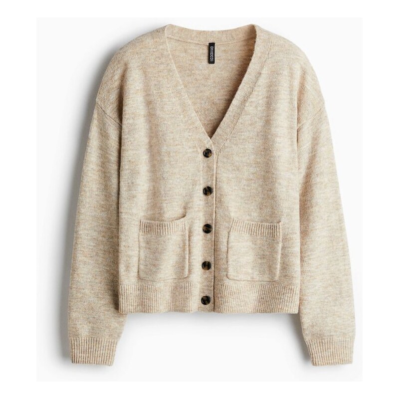 H&M - Propínací svetr Loose Fit - béžová 110305412