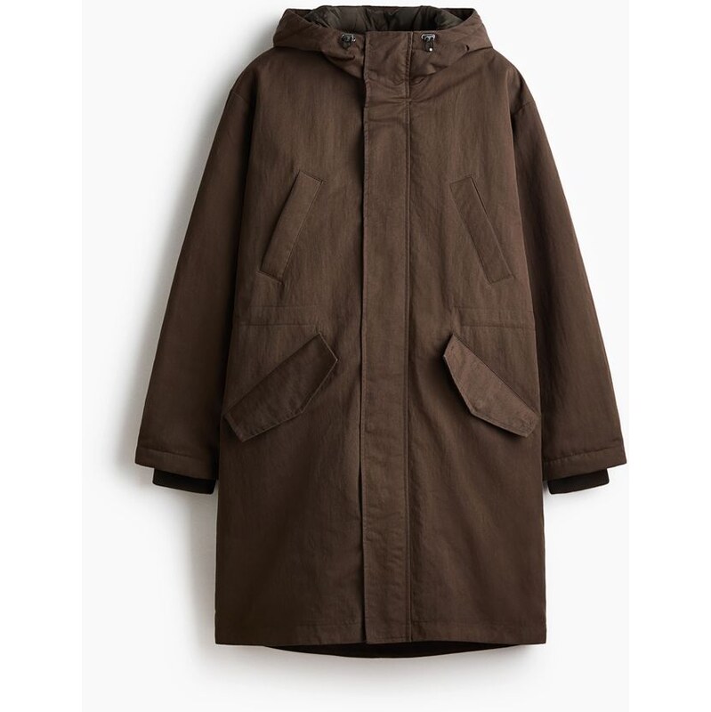 H&M - Vatovaná parka - Tmavě Zelená Khaki