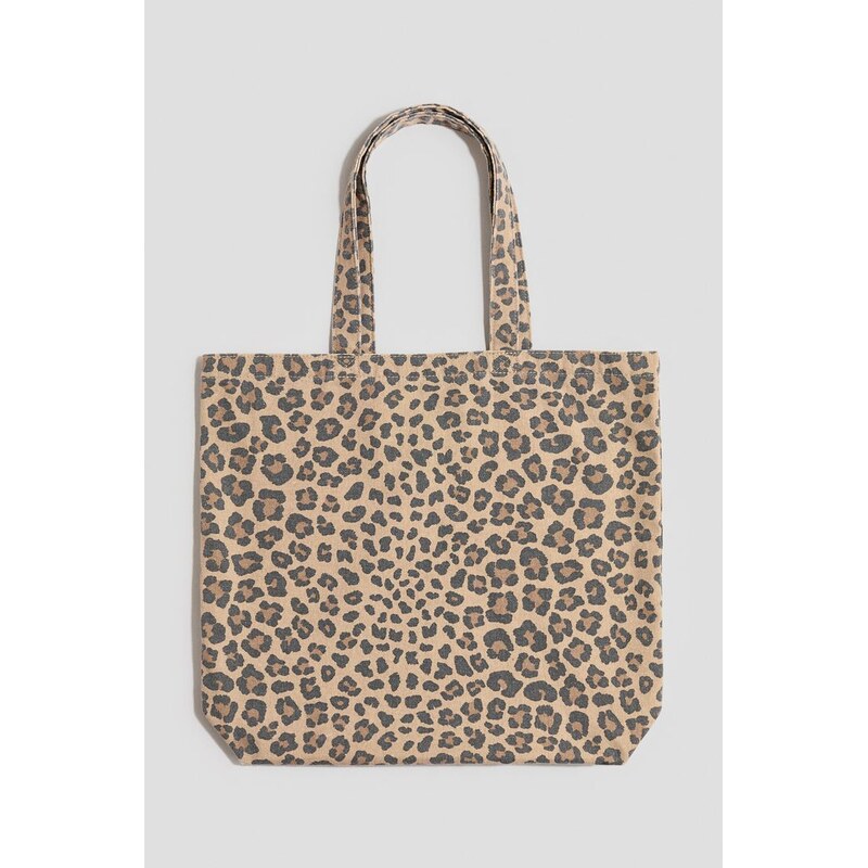 H&M - Vzorovaná látková taška - béžová 109457515
