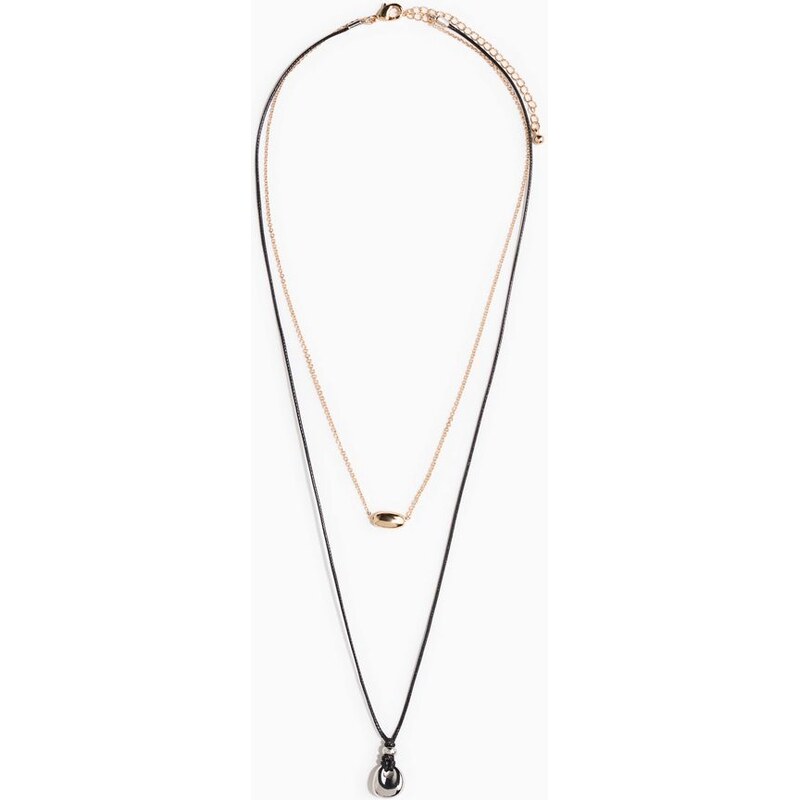 H&M - Dvouřadý náhrdelníks přívěsky - zlatá 109607487