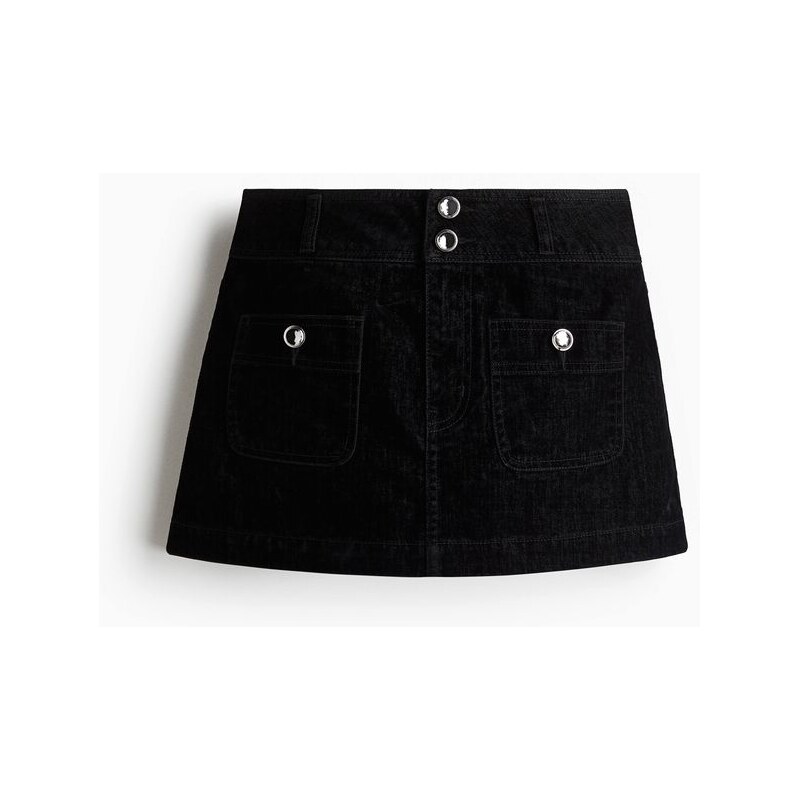 H&M - Minisukně se štrasovými knoflíky - Černá