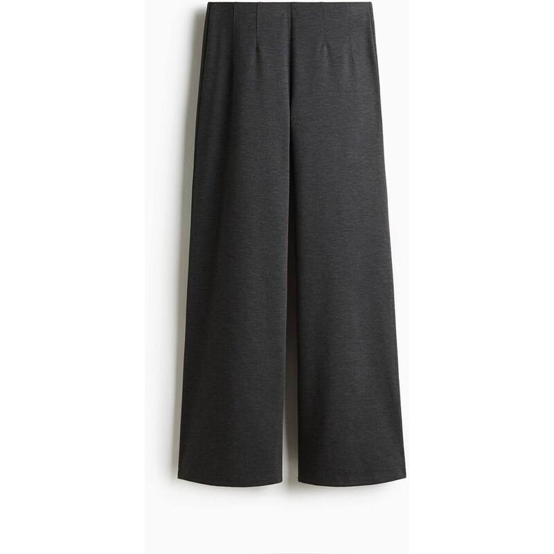 H&M - Rovné kalhoty - Tmavě Šedý Melír