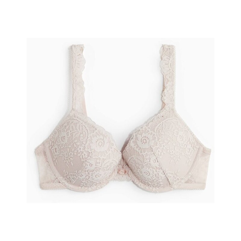 H&M - Krajková podprsenka push-up - růžová 108529616