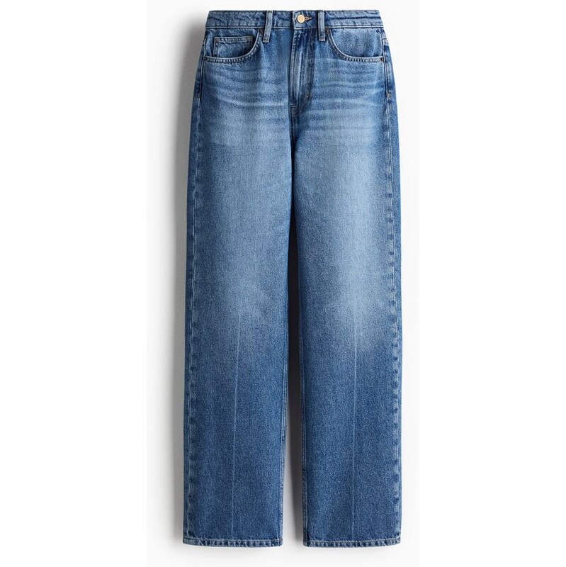H&M - Straight High Jeans - Denim Blue