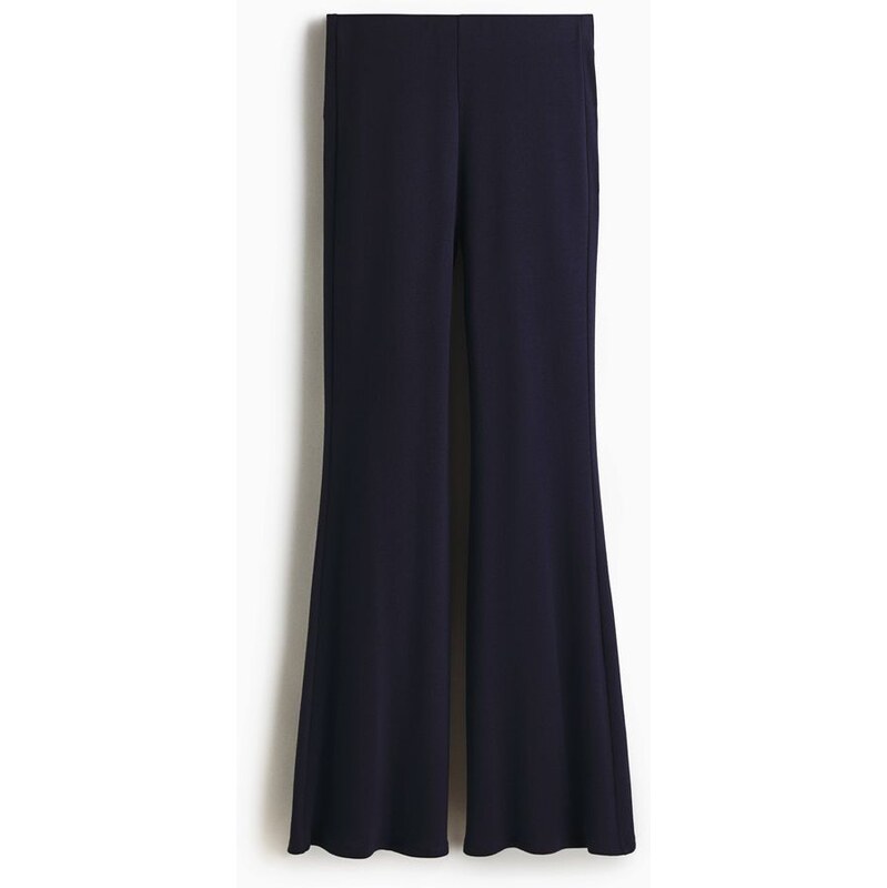 H&M - Flared fine-knit trousers - modrá 109607759