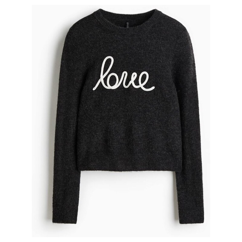 H&M - Svetrs aplikacemi - šedá 109607941