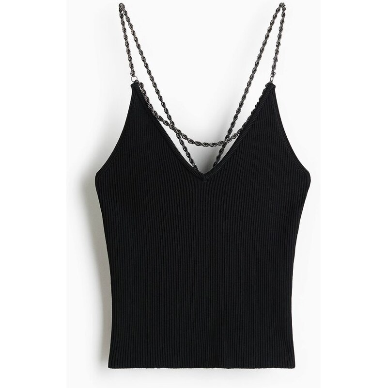 H&M - Tops řetízkovými pásky - černá 110133992