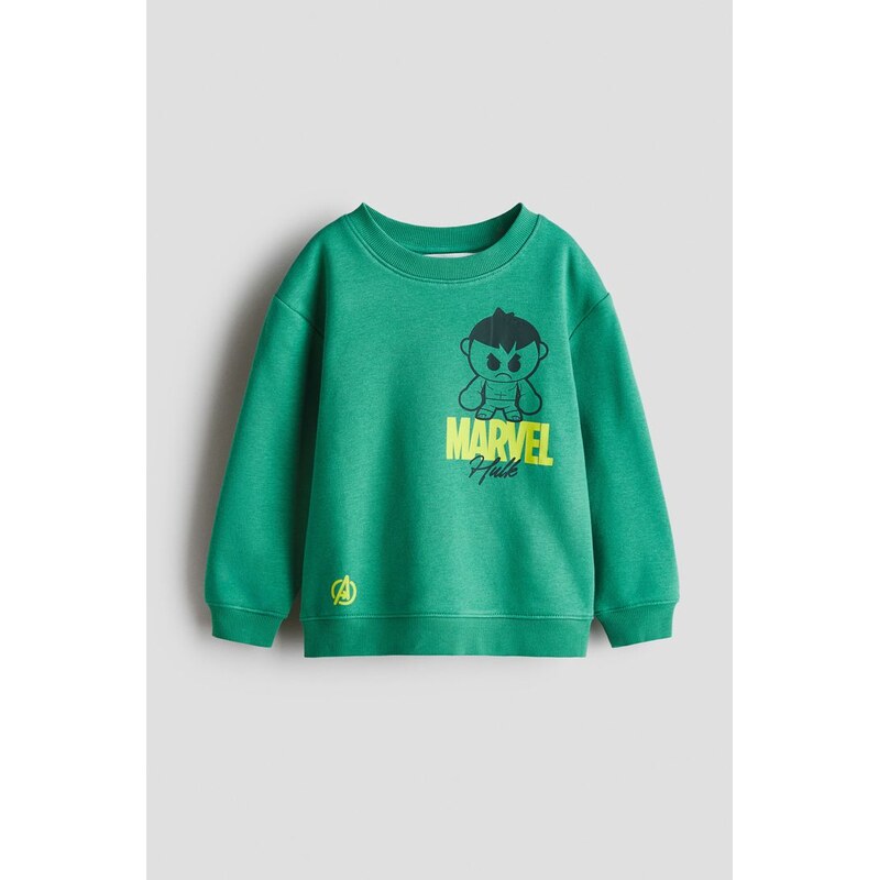 H&M - Mikinas tištěným motivem - Zelená/Hulk
