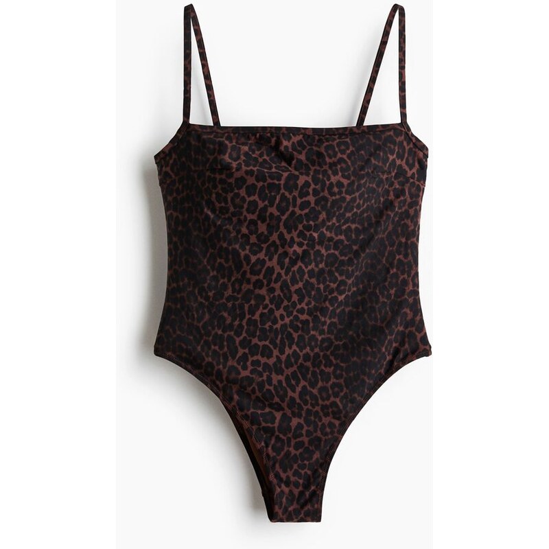 H&M - Jednodílné plavky High Legs vyztuženými košíčky - béžová 110992042