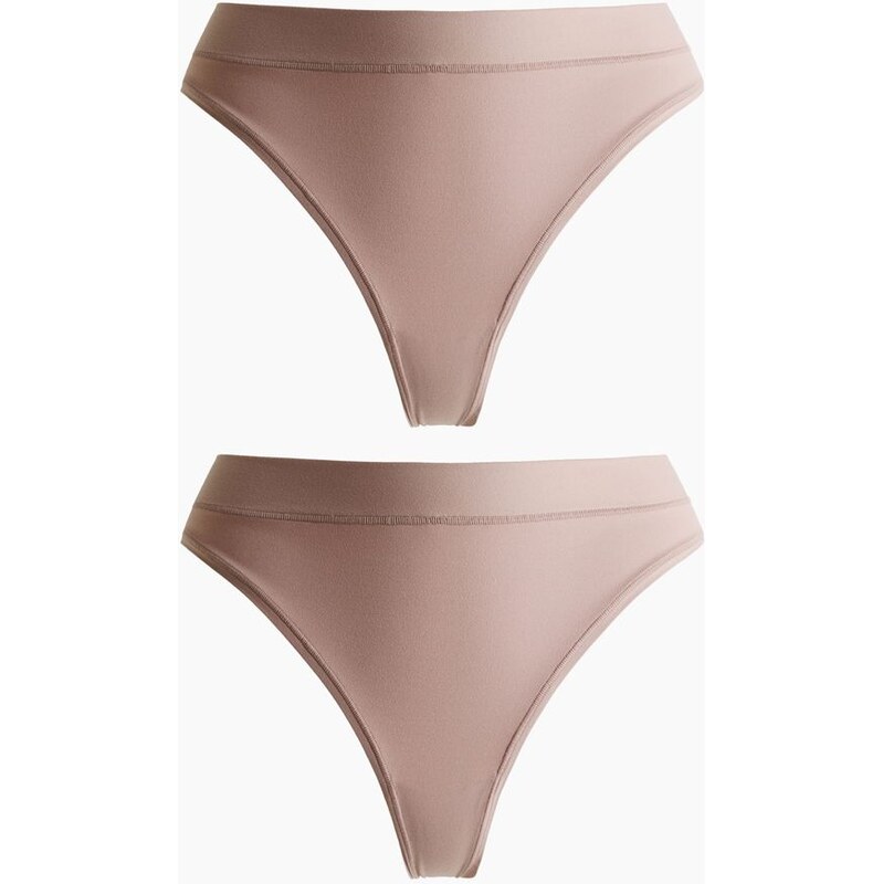 H&M - Kalhotky brazilian z mikrovlákna 2 kusy - růžová 110992213