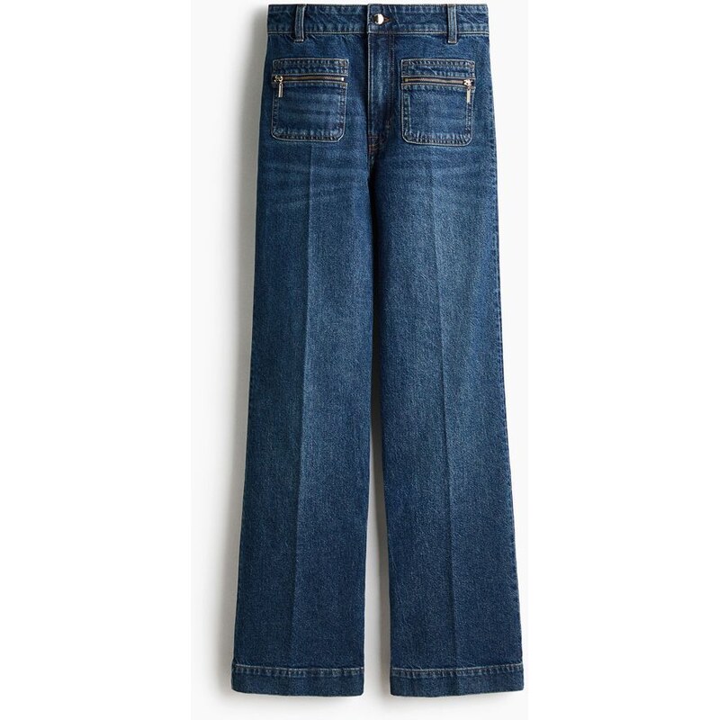 H&M - Straight High Jeans - Denim Blue