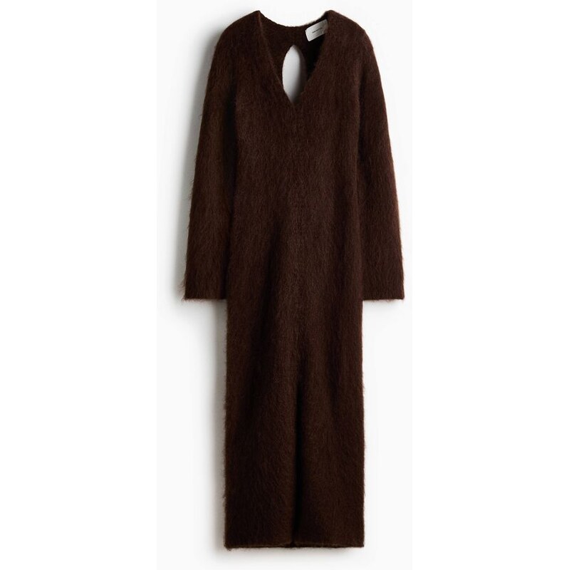H&M - Šaty z mohérové směsis odhalenými zády - hnědá 111049525