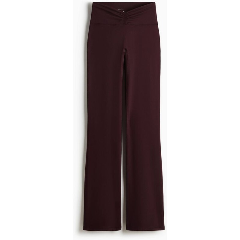 H&M - Legíny na jógu Flared SoftMove - Čokoládově Švestková