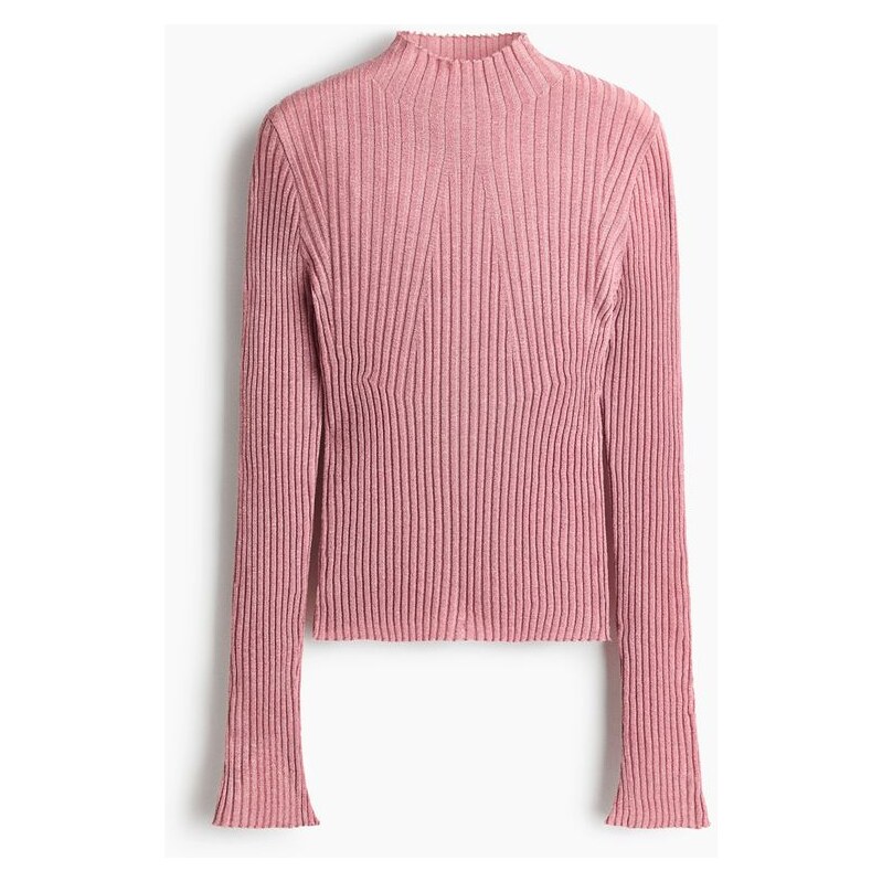 H&M - Třpytivý tops vysokým límcem - Růžová