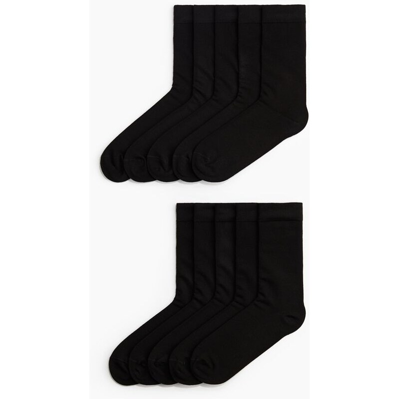 H&M - Ponožkys Lycrou 10 párů - Černá