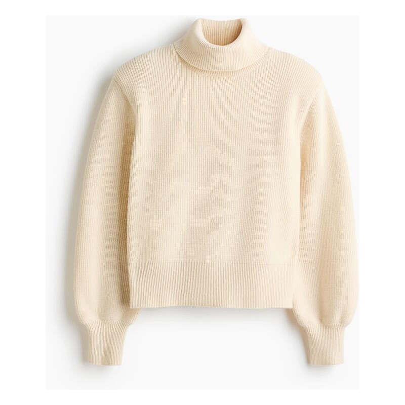 H&M - Svetrs ramenními vycpávkami - Krémová