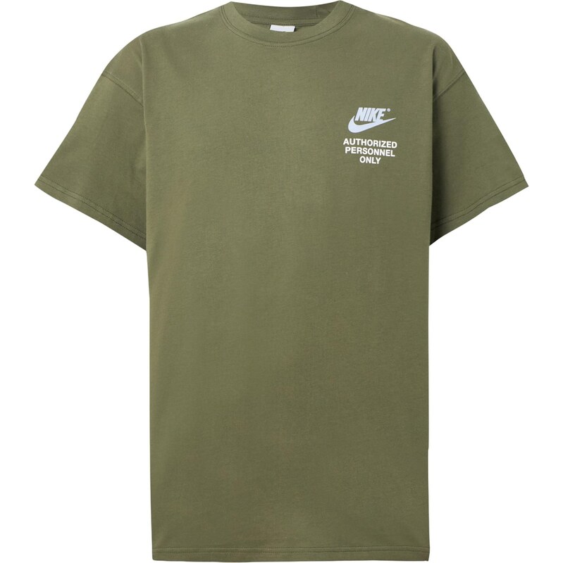 Nike Sportswear Tričko světlemodrá / olivová / bílá