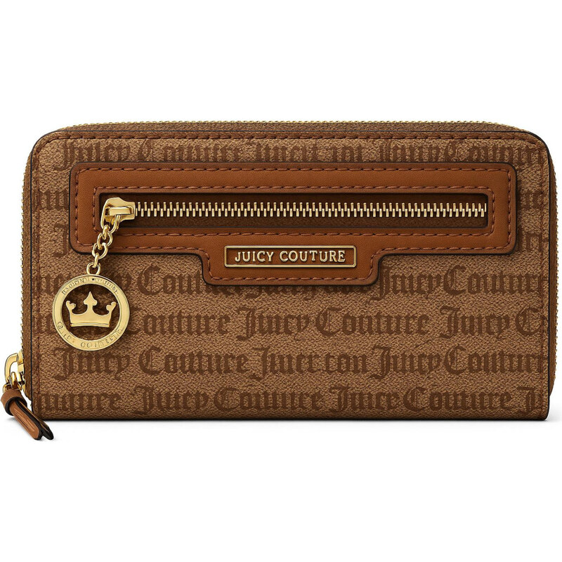 Juicy Couture dámská peněženka World Play jacquard Zip hnědá