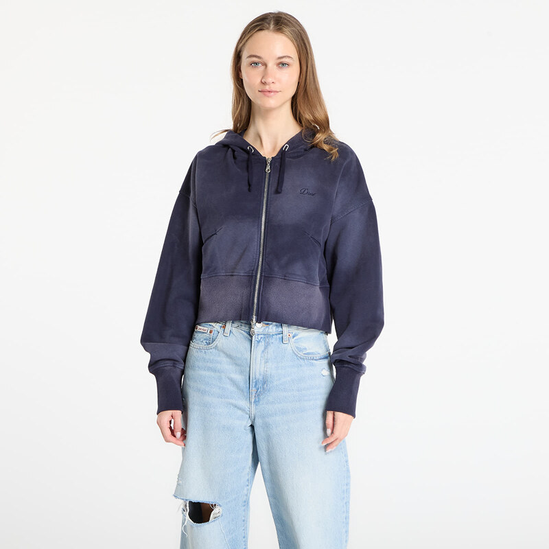 Mikina DIME Cropped Zip Hoodie Navy Washed L 111054753