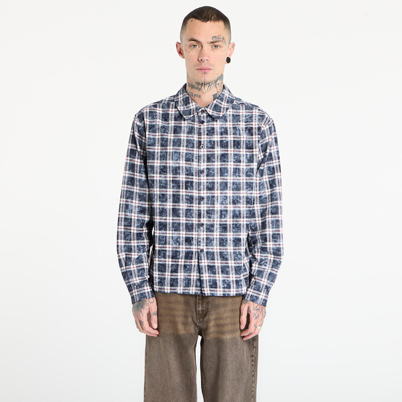 Košile DIME Plaid Flannel Shirt UNISEX Bleached Navy L