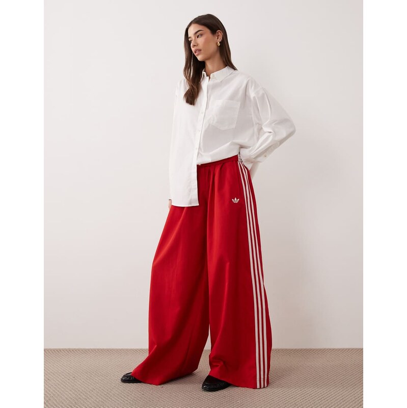 adidas Originals Firebird adilenium track pant in red and white