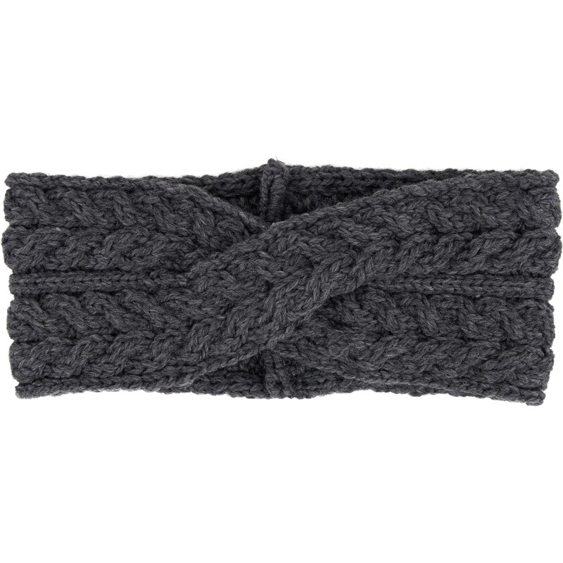 Vlnka Vlněná překřížená čelenka Supersoft Merino tmavě šedá 111066142