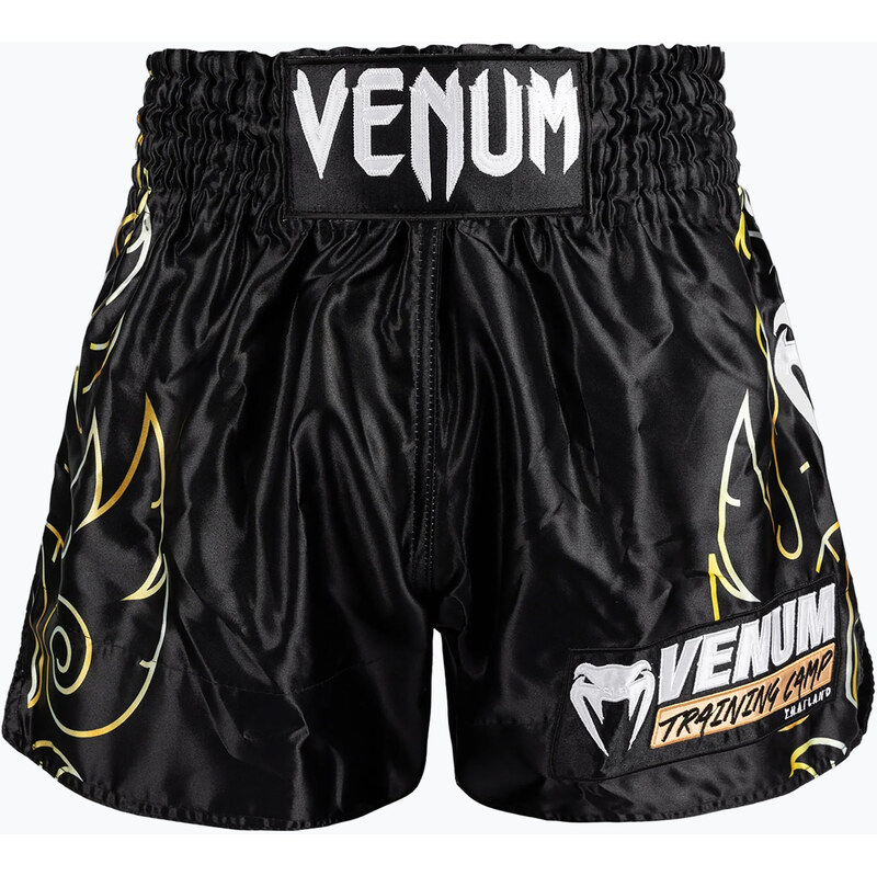 Pánské tréninkové šortky Venum VTC Flames Muay Thai black/gold
