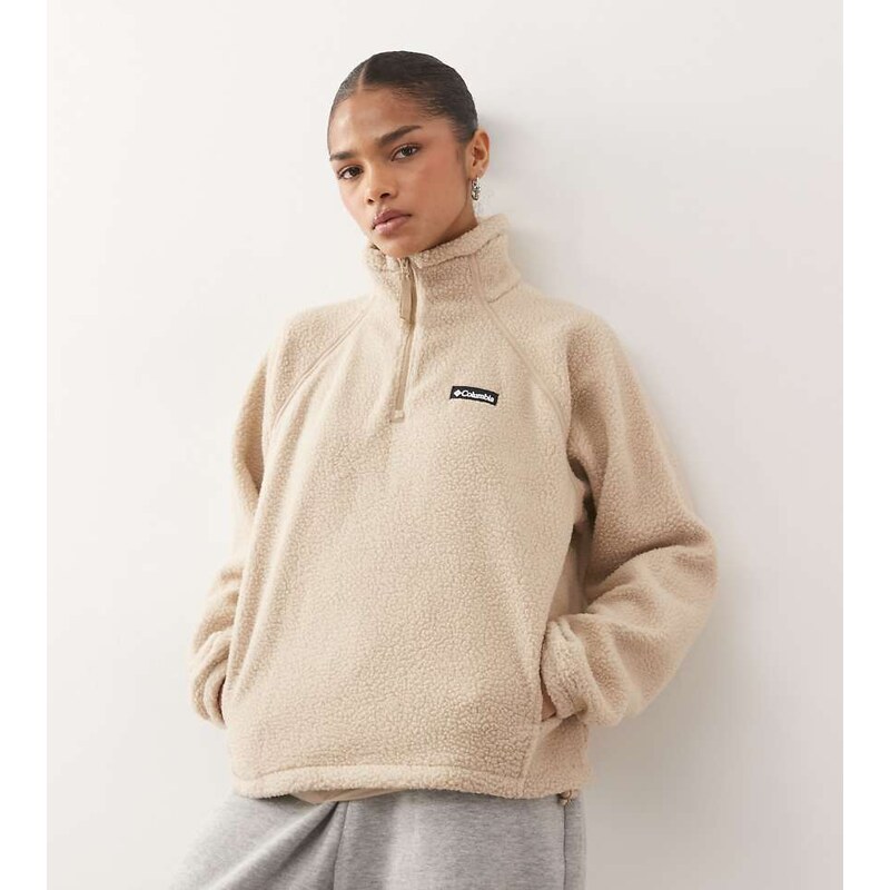Columbia Olive Spring 1/4 zip fleece in beige - ASOS Exclusive-Neutral 111068097