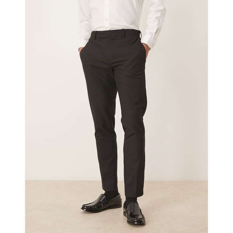ASOS DESIGN smart skinny trousers in black