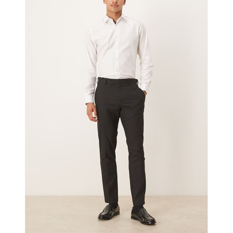 ASOS DESIGN smart skinny trousers in black