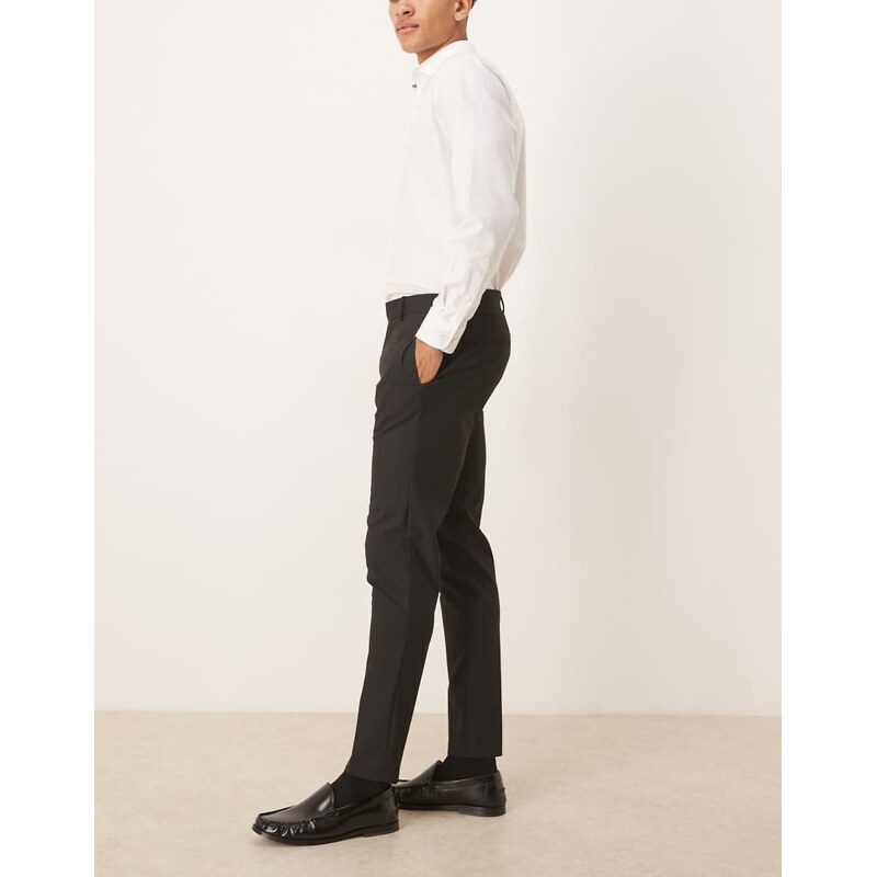 ASOS DESIGN smart skinny trousers in black