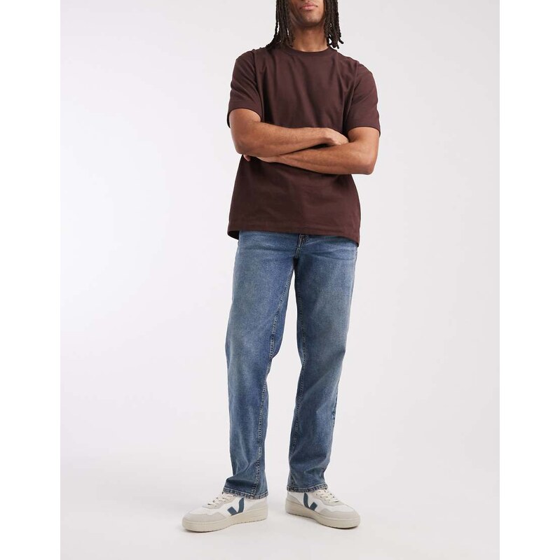 ASOS DESIGN straight jeans in dark wash blue