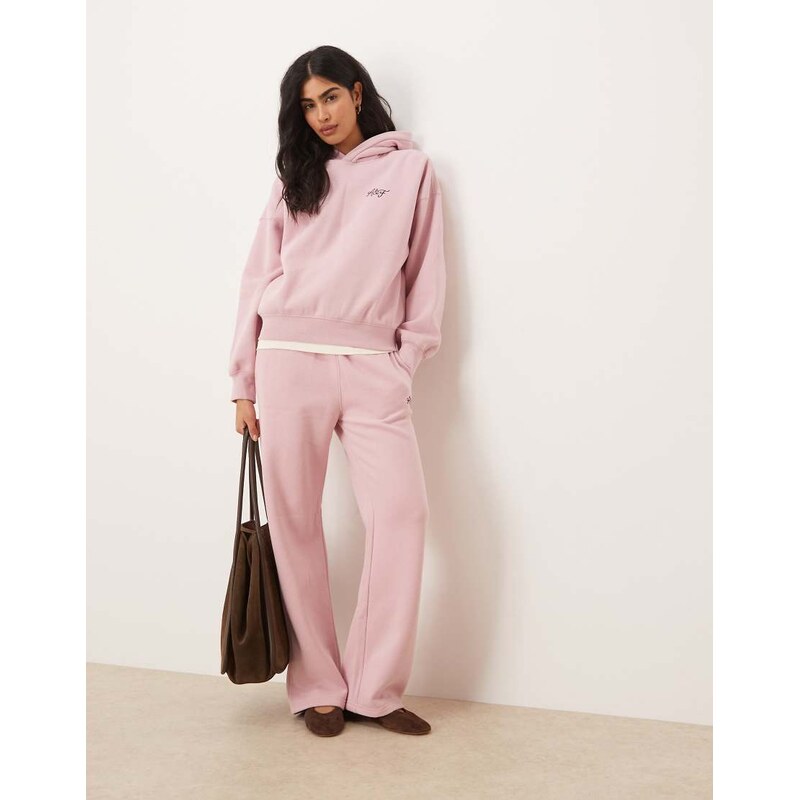 Abercrombie & Fitch side logo high rise relaxed joggers co-ord in pink 111068228