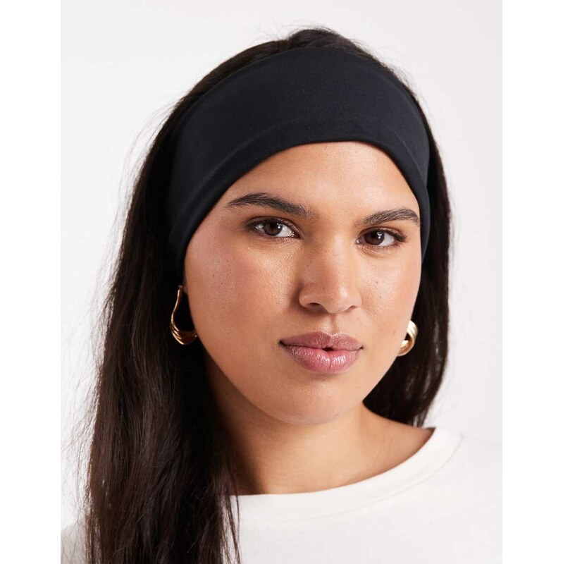 ASOS DESIGN black extra soft touch jersey headband 111068236