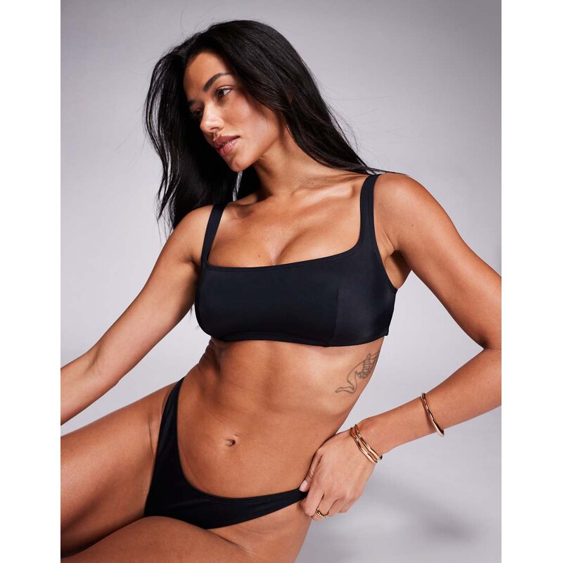 ASOS DESIGN Fuller bust Maya Mirissa scoop crop bikini top in